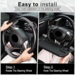 VANDU Car Steering Wheel Desk for Laptop,Multipurpose Travel Car Accessories, Car Seat Stand Trays for Eating, Steering Wheel Under Table Console (Black) (1 pcs) - Image 5