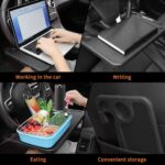 VANDU Car Steering Wheel Desk for Laptop,Multipurpose Travel Car Accessories, Car Seat Stand Trays for Eating, Steering Wheel Under Table Console (Black) (1 pcs) - Image 10