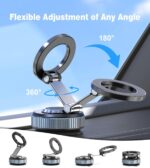 Vacuum Magnetic Car Phone Holder Stand, 360° Adjustable, Foldable for Magsafe & Android - Image 3