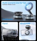 Vacuum Magnetic Car Phone Holder Stand, 360° Adjustable, Foldable for Magsafe & Android - Image 6
