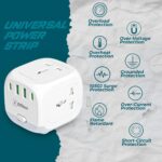 EMBOX Cube Extension Board with 5 Meter Cable | 20W Extension Board with USB Type C | 2500W Extension Cord with Universal Sockets Overload Protector and Safety Shutter - Image 4