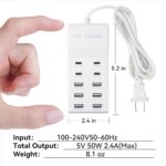 Charging Station with 6 USB-A & 4 USB-C Ports, 50W 10A USB Charging Block for Smart Phone, Tablet, Laptop, Multiple Devices - USB Power Strip with Auto-Detect Technology - Image 9