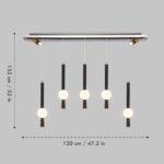 Smartway® – Pental 70W | 120 Cm | Google & Alexa | Height Adjustable | 3 Light Mode | Modern LED Ceiling Chandelier for Living Room, Dining, Bedroom, Hall, Kitchen, Office,Luxury Decorative Lighting - Image 3
