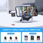 Kinsound Metal Body 4 in 1 with OTG, SD&TF Card Reader for iPhone with Type C,Lighting,Portable Memory Card Reader.Compatible with TF,SD,SDHC,SDXC,MMC,RS-MMC,Micro SDXC for iPhone & Android Phone - Image 4