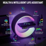 4-in-1 Intelligent LED Table Lamp | Wireless Charger, Night Light, Bluetooth Speaker, & Alarm Clock, App-Controlled, for Bedroom & Home Office Decor (Black) - Image 3