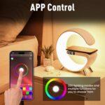 4-in-1 Intelligent LED Table Lamp | Wireless Charger, Night Light, Bluetooth Speaker, & Alarm Clock, App-Controlled, for Bedroom & Home Office Decor (Black) - Image 5