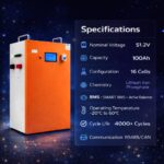 51.2V LiFePO4 Battery with Smart BMS & Active Balancer | RS485 & CAN Communication | 50 Years Life | 5 Year Warranty (100AH) - Image 4