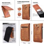 Multi Function Zipper Lock Leather Mobile Case with Card,Powerbank & Mony Slot for iPhone 15 Pro/iPhone 14 Pro/iPhone 13 Pro/iPhone 12 Pro (Brown) - Image 3