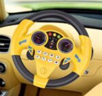 Kids Racing Game Steering Wheel Controller Yellow and Black with Digital Display Multi-Button Controls - Image 3