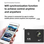 4K Action Camera 16MP with WiFi, 170° Wide Angle, Memory Card Support, Essential Accessories, for Vlogging and YouTube (Finish Black 1) - Image 5