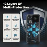 Tempt Newly Launched Joos QC PD 22.5W Power Bank | 10000mAH | 4 Output | Digital Display | 2 inbuilt Cable + 2 Ports | QC 4.0 PD 3.0 Fast Charge for Android and iPhone - Black - Image 7