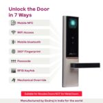 Godrej Smart Lock | The Only 7 in 1 NFC Digital Lock with Scheduled Biometric Access | VDP Compatible | Wooden Door in Home & Offices | Vegas Gold | 3 Yrs Warranty | Made in India | Free Installation - Image 4