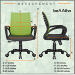 beAAtho® Verona Mesh Mid-Back Ergonomic Desk Office Chair with Tilting Mechanism, Comfortable Seat, and Revolving Heavy Duty Metal Base | Ideal for Work from Home & Study (Green) - Image 3