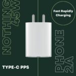Charger Adapter Compatible with Nothing Phone 2a, Phone 2, Phone 1, Buds Ear Stick, Laptop, USB Type C Fast Power Rapidly Charging Support 45W Power Charger - Image 4