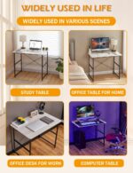 Study Table Computer Desk for Adults 【L90xW60cm】 Office Desk, pc Desktop Table with Smooth Edges and Round Corner (Natural) - Image 5