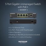 NETGEAR 5-Port Gigabit Ethernet Unmanaged PoE Switch (GS305P v2) - with 4 x PoE+ @ 63W, Desktop or Wall Mount - Image 3