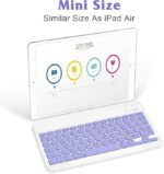 Wireless Keyboard, Rechargeable10 Ultra Slim Universal Tablet Keyboard with Wireless Mouse, Wireless Bluetooth Keyboard for iOS/Android/Windows, Laptops, PC, Phones (Purple, Standard) - Image 4
