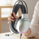 𝓓rumstone (𝟑 𝐘𝐄𝐀𝐑 𝐖𝐀𝐑𝐑𝐀𝐍𝐓𝐘) Gaming Headset with RGB Lighting, Over-Ear Design, Adjustable Mic LED Light Effects, Stereo Surround Sound, Soft Earpads & Adjustable Headband for PC Gaming - Image 3