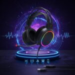 𝓓rumstone (𝟑 𝐘𝐄𝐀𝐑 𝐖𝐀𝐑𝐑𝐀𝐍𝐓𝐘) Gaming Headset with RGB Lighting, Over-Ear Design, Adjustable Mic LED Light Effects, Stereo Surround Sound, Soft Earpads & Adjustable Headband for PC Gaming - Image 5