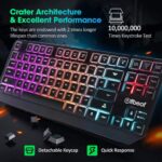 Offbeat - 2.4Ghz Wireless 19 Anti-Ghost Keys Tru-Rgb Backlit 87 Keys Rechargeable Wireless Gaming Keyboard For Pc|Laptop|Mac|Ipad, Black - Image 4