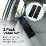Car Seat Belt Shoulder Pads (Pack of 2) Car Safety Belt Soft Pad Cover for Comfortable Driving, Universal Fit for All Cars and Back Pack (Black, 12 Inch Length) - Image 3