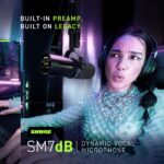 Shure SM7dB Dynamic Vocal Microphone w/Built-in Preamp for Streaming, Podcast, & Recording, Wide-Range Frequency, Warm & Smooth Sound, Rugged Construction, Detachable Windscreen - Black - Image 8