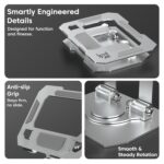 Sounce Aluminium Tablet Stand Holder with 360° Rotating Base & Multi-Angle Adjustment – Universal Compatible Tablet Dock for iPad Pro 11/10.9/10.2, iPad Air, Mini, Samsung Galaxy Tab (Silver) - Image 4