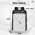 PU Leather Laptop Backpack for Men & Women | 15.6 Inch Laptop Bag |Travel Backpack with Multiple Compartments | Office & College Backpack | Black - Image 3