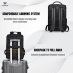 PU Leather Laptop Backpack for Men & Women | 15.6 Inch Laptop Bag |Travel Backpack with Multiple Compartments | Office & College Backpack | Black - Image 6