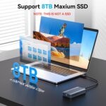 ACASIS 40Gbps M.2 NVMe SSD Enclosure with Built-in Cooling Fan, Tool Free Installation, TBU 405 Pro for M1 M2 Pro/Max, Compatible with USB4/3.2/3.1/3.0/2.0 (Dark Gray) - Image 6