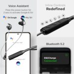 GOBOULT Newly Launched EQCharge Bluetooth Earphones with 32H Playtime, Zen ENC Mic, Dual Device Connectivity, Type C Fast Charging, 14.2mm Bass Driver, Made in India (Jet Black) - Image 6