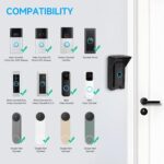 OLAIKE Waterproof Adjustable Angle Mount for Video Doorbell Wired, Doorbell Angle Mount (30 to 60 Degree),Expand the View Area, Mounting Plate Wedge Corner Kit/Rain Shield/Waterproof cap,Black - Image 3