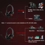 Eksa E3 Mobile Virtual 7.1 Surround Gaming Wired Over Ear Headphones With Mic -3.5Mm For Switch, Computer With Detachable Noise Cancelling, Ultra Lightweight Comfortable Usb Gaming (Red) - Image 8