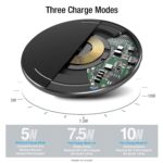 TOZO W1 Wireless Charger 15W Fast Charging Pad Thin Aviation Aluminum Computer Numerical Control Technology Black(NO AC Adapter) - Image 3