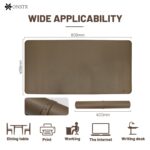 Reversible Desk Mat 800×400mm -PU Leather Office Table Pad for Laptop, Mouse, Keyboard -Waterproof, Anti-Slip, Dual-Sided Mouse Pad for Home, Office, Gaming – (Chocolaty & Brown) - Image 7