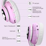 Bluetooth Noise Cancelling Headphones for Kids,Foldable Cat Headphone with LED Light Up Ear,Cat Ear Headphones for Toddler with Microphone/TF Card,Kids Bluetooth Headphones for ipad - Image 6
