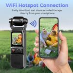Vikye Vlogging Camera with 180° Rotatable Lens, 4K WiFi 6 Portable Camera with Audio Video Recording, Axis Gyro Stabilization with App Control - Image 6