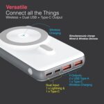 FINGERS MagPower-P10 Wireless Power Bank (10,000 mAh, 22.5 W Wired + 15 W Wireless MagSafe Fast Charging for iPhone 12 & Above, Android & Qi-Enabled Devices, 4 Outputs-2 Inputs, Digital Display) - Image 5
