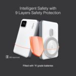 FINGERS MagPower-P10 Wireless Power Bank (10,000 mAh, 22.5 W Wired + 15 W Wireless MagSafe Fast Charging for iPhone 12 & Above, Android & Qi-Enabled Devices, 4 Outputs-2 Inputs, Digital Display) - Image 9