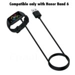 J'TTON Magnetic Usb Dock Charger Compatible with Honor Band 6, Huawei Band 6, Honor Watch Es, Huawei 4X (1 Meter Long), Smartwatches, Black - Image 3