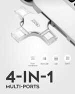 CROSS Pendrive 4 in 1 Flash Drive with Light-ning, Micro USB, USB A, Type-C Interface Mini Hangable PenDrive for iOS & Android Compatible with Phone, Pad, Android, PC (128 GB) - Image 4