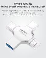 CROSS Pendrive 4 in 1 Flash Drive with Light-ning, Micro USB, USB A, Type-C Interface Mini Hangable PenDrive for iOS & Android Compatible with Phone, Pad, Android, PC (128 GB) - Image 7