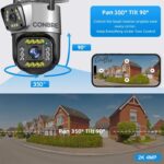 Conbre DoubleXR 3MP Dual Lens Wireless WiFi Outdoor Smart CCTV Camera | Ultra HD View | Double Side View | Two Way Talk | Motion Detection | Night Vision | Support Upto 128gb sd Card - Image 3