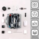 SHIVEXIM Electronic Organizer Accessory Cable Organiser Bag Water-Resistant Travel Essentials Tech Pouch for Charger, Cables, Hard Drive, Power Bank, Memory Card (Grey) - Image 5