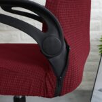 HOKIPO Water Repellent Office Chair Cover with Headrest (High-Back) – 210 GSM Stretch Jacquard – Washable, Anti-Slip Fit for Ergonomic Mesh Office Chairs, Burgundy (AR-5009-BRGN) - Image 8