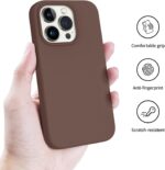 DIZORO® Microfiber Candy Case Compatible for iPhone 13 Pro Max, Shockproof Slim Back Cover Liquid Silicone Case - Brown - Image 3