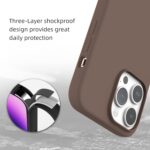 DIZORO® Microfiber Candy Case Compatible for iPhone 13 Pro Max, Shockproof Slim Back Cover Liquid Silicone Case - Brown - Image 4
