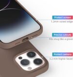 DIZORO® Microfiber Candy Case Compatible for iPhone 13 Pro Max, Shockproof Slim Back Cover Liquid Silicone Case - Brown - Image 5