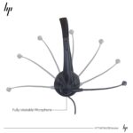 Hp Stereo Usb Wired On Ear Headphones With Mic And Volume Control - Image 6