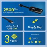 FR-G2500C USB-C to 2.5G Ethernet Adapter, RJ45 10/100/1000/2500 Mbps, USB 3.1 Gen 1, Multi-Gig for NAS/Creators/Gaming, Windows 11/10, macOS, ChromeOS & Linux, LED Indicators| 3-Year Warranty - Image 3